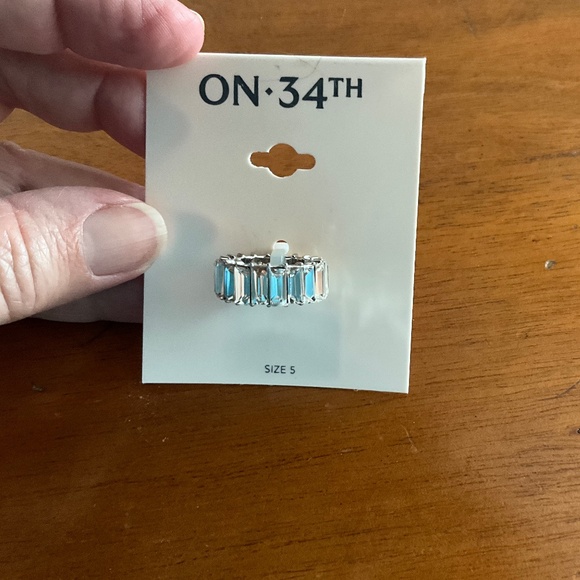 ON 34th Silver and Blue Women's Ring - Picture 1 of 4